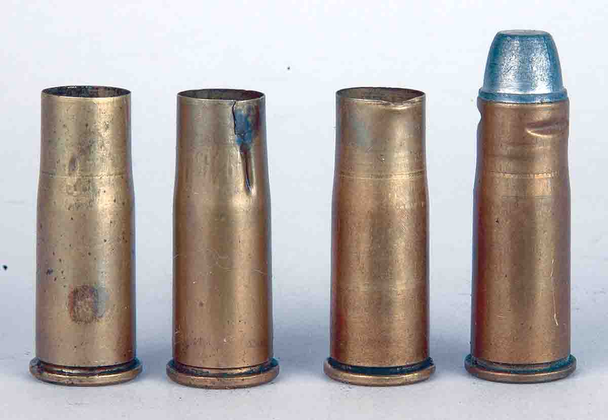 The .38 WCF requires care in handloading. Cases are easily creased, dented or even crumpled.